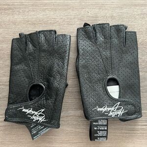 Harley-Davidson Perforated Black Fingerless Gloves